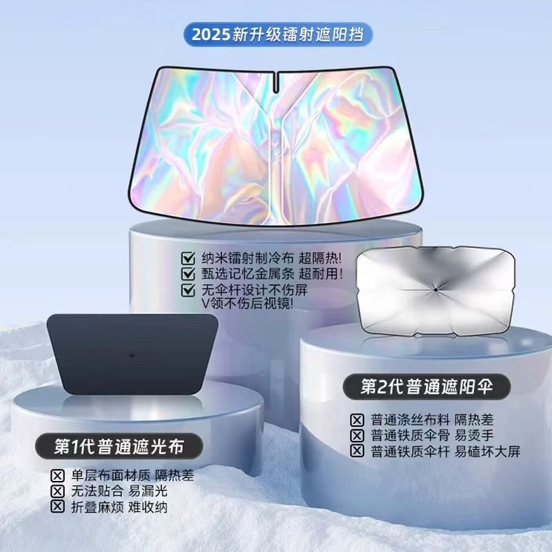 防晒隔热遮阳挡板汽车遮阳前挡遮光帘后档车内挡风静电吸附侧挡