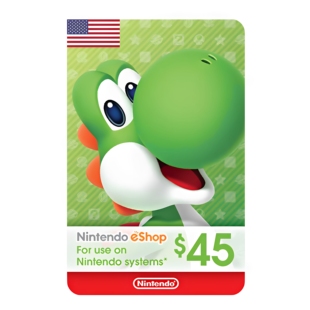美国NS充值点卡 美服eShop45美元 美版任天堂Switch/WiiU/3DS卡券