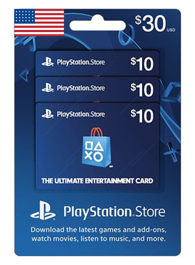 PSN Card Digital Code $30 USD 美服充值点卡 PlayStation Store