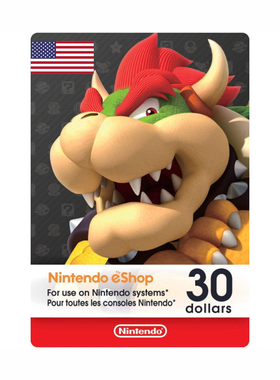 Nintendo eShop Card 30 USD voucher 美服任天堂Switch充值点卡