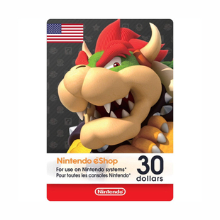 Nintendo eShop Card 30 USD voucher 美服任天堂Switch充值点卡