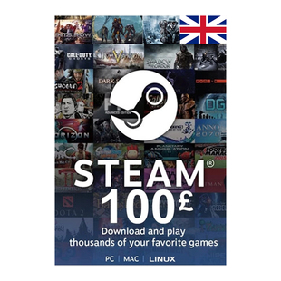 STEAM WALLET GIFT CARD 100 GBP UK 英国Steam钱包充值卡100磅