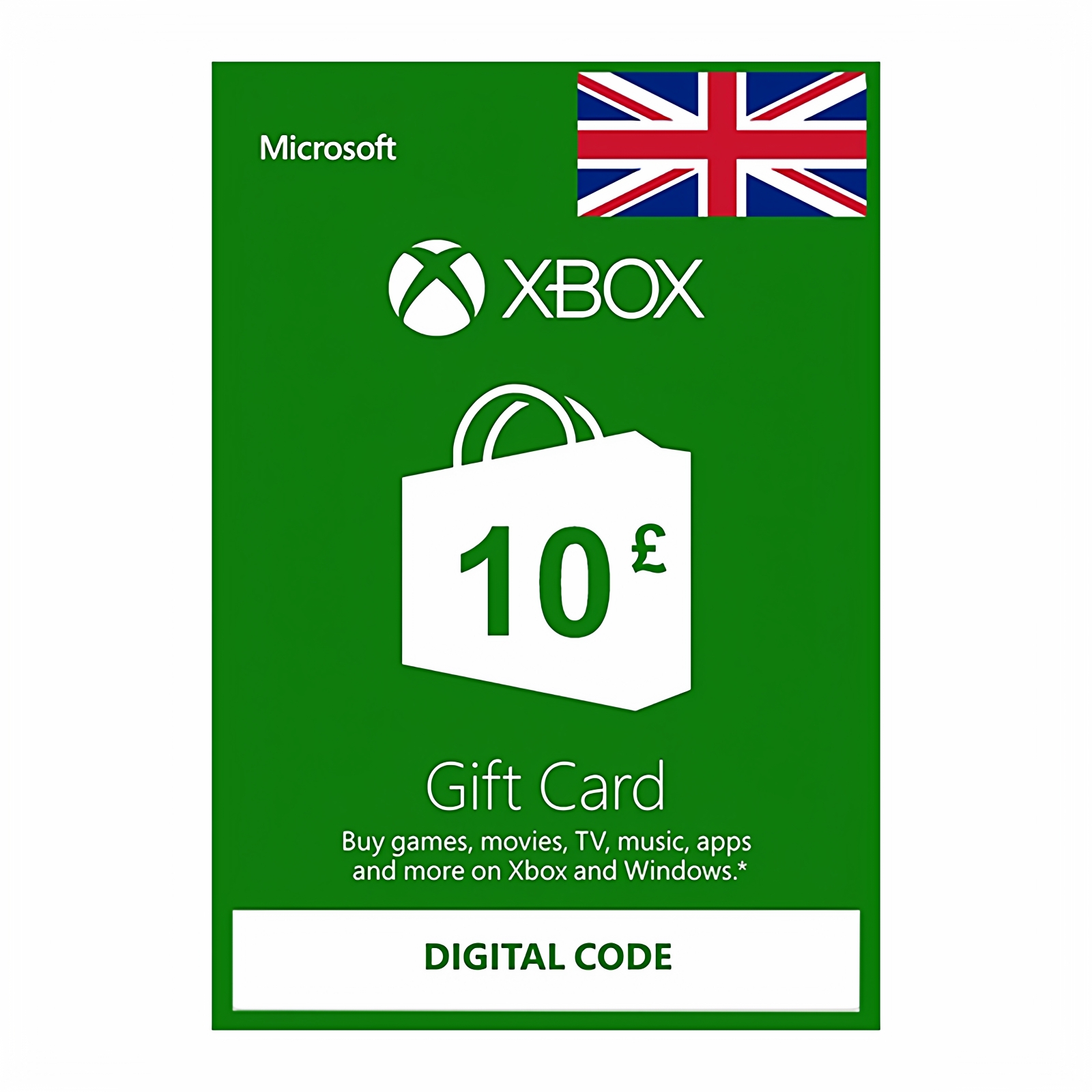 英服XBOX充值卡10英镑 Xbox One S|X 10GBP Digital Voucher UK