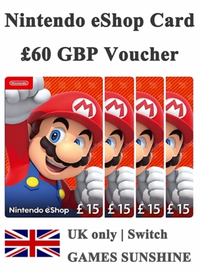 GBP60 Nintendo eShop voucher(UK) 英国NS任天堂Switch2充值点卡