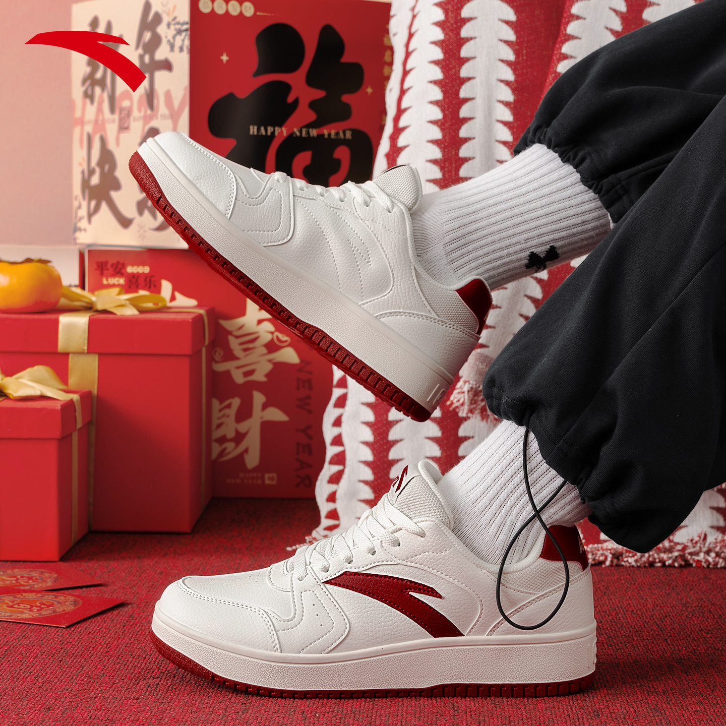 安踏板鞋男鞋正品2026新款男生鞋子厚底透气百搭休闲运动鞋男鞋