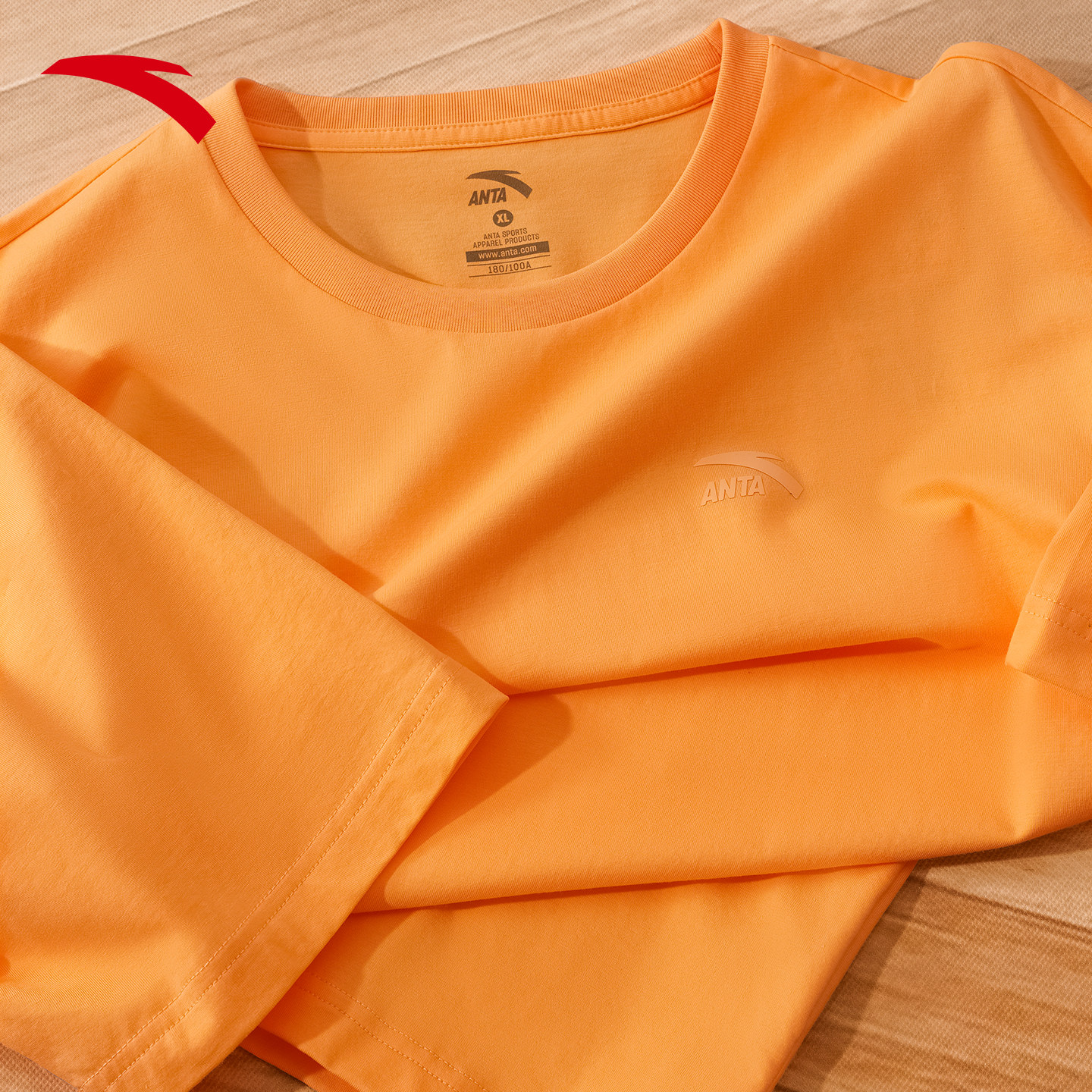 安踏短袖t恤男2026夏季新款纯棉简约潮流宽松透气青少年运动半袖