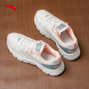 安踏加绒女鞋皮面防水运动鞋女款2026新款冬季保暖轻便跑步鞋子女