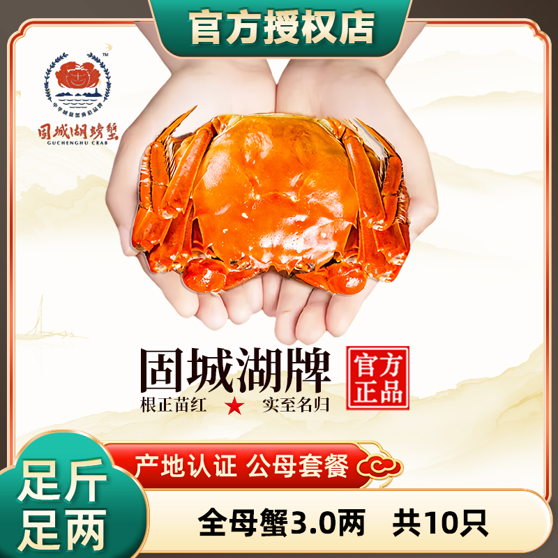 净重活蟹10只固城湖全母3两