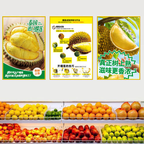 榴莲海报装饰画水果店墙面挂画