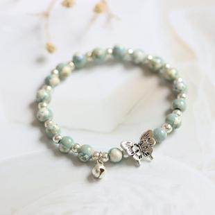 盐湖蝶澈 文艺国风景德镇陶瓷手串新中式蝴蝶瓷珠手链气质