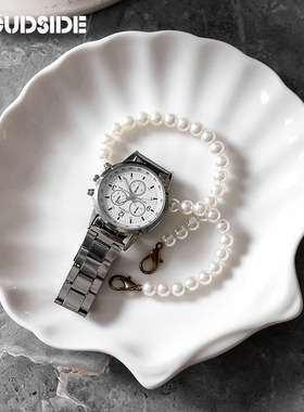 白色陶瓷贝壳碟玄关钥匙收纳盘