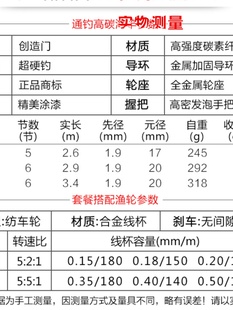 创造全套海杆抛竿门超硬远投竿单超轻超细甩杆鲫鱼配件 装