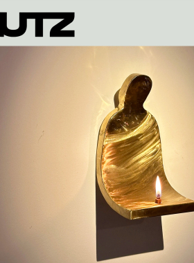 言彦yanyan自画像油灯黄铜摆件