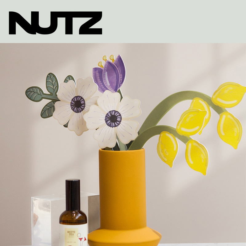 纸艺花卡装饰植物手绘花束