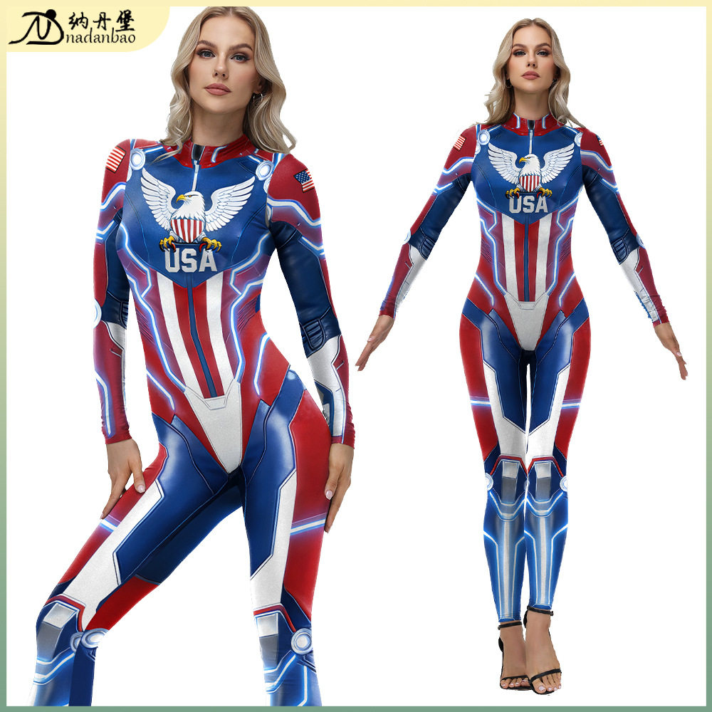 万圣节复活节鹰元素紧身运动风机器人连体衣COSPLAY舞台剧表演服