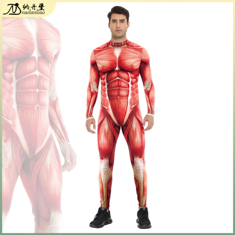 欧美舞台演出舞蹈肌肉纹理服装
