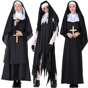 万圣节修女服牧师服装舞会演出cos服表演服圣母玛利亚cosplay服装