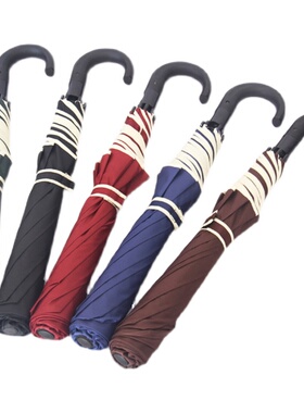 包邮新款半自动二折弯柄遮阳晴雨伞折叠商务超大高尔夫双人120cm