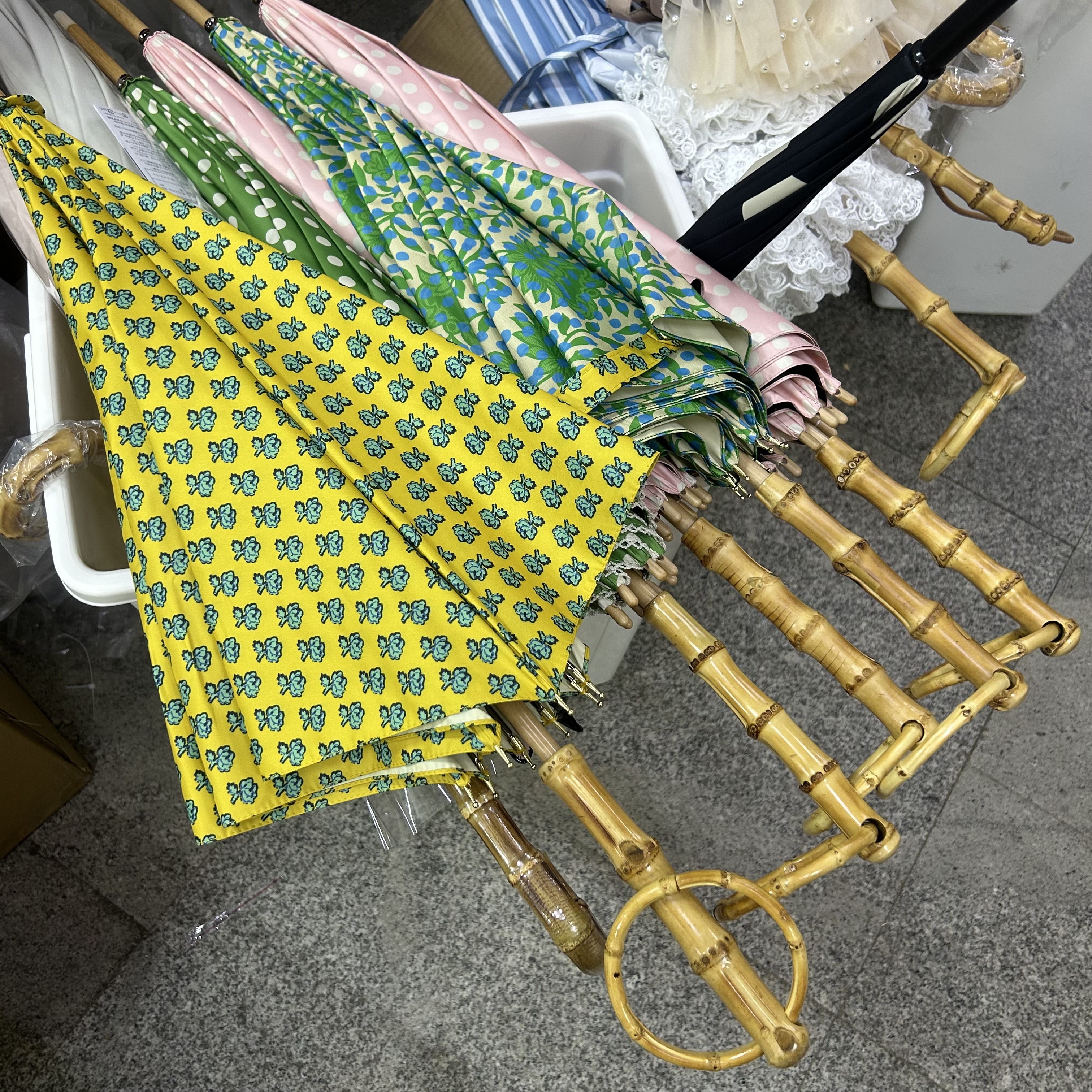 日系复古黑胶竹节圆环颜值高晴雨两用防晒防紫外线太阳伞遮阳伞女