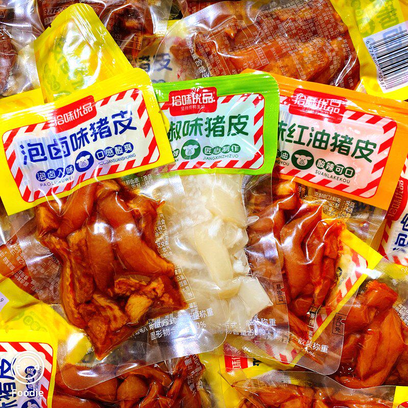 拾味优品山椒味猪皮泡卤味红油猪皮即食网红麻辣休闲食品宿舍零食