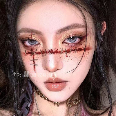 2026新款万圣节妆容贴纸伤疤妆
