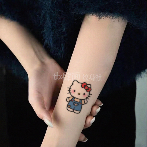 少女心可爱kt猫彩色纹身贴学生款