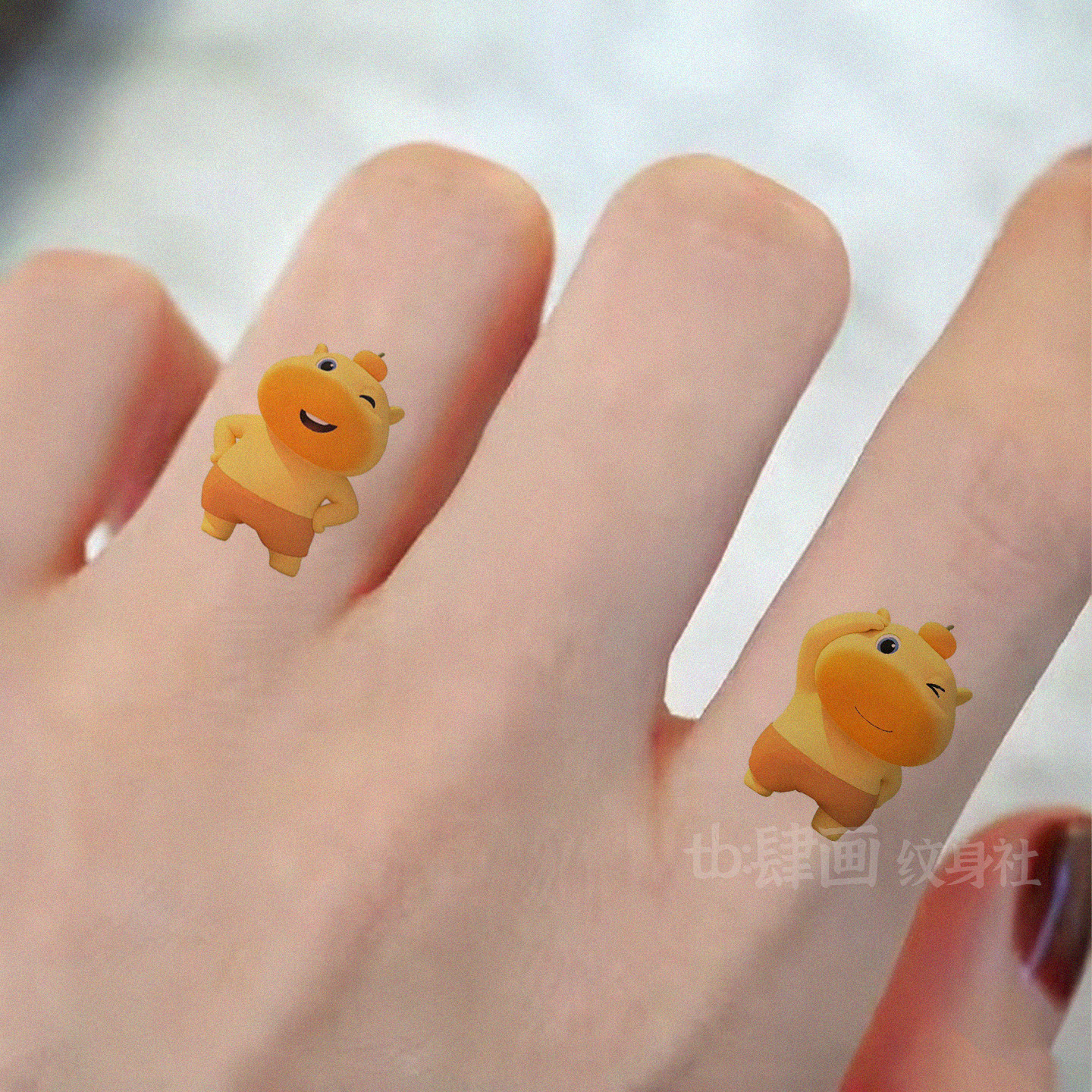 卡通可爱水豚鲁鲁手指纹身贴儿童趣味甜酷ins萌系贴纸小图案防水,文具电教/文化用品/商务用品,贴纸/立体贴纸,淘宝优惠券,粉丝福利购,淘宝优惠卷