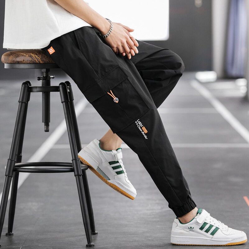 秋季9分九分裤男韩版潮流修身束脚痞帅休闲百搭8八分小脚工装裤子