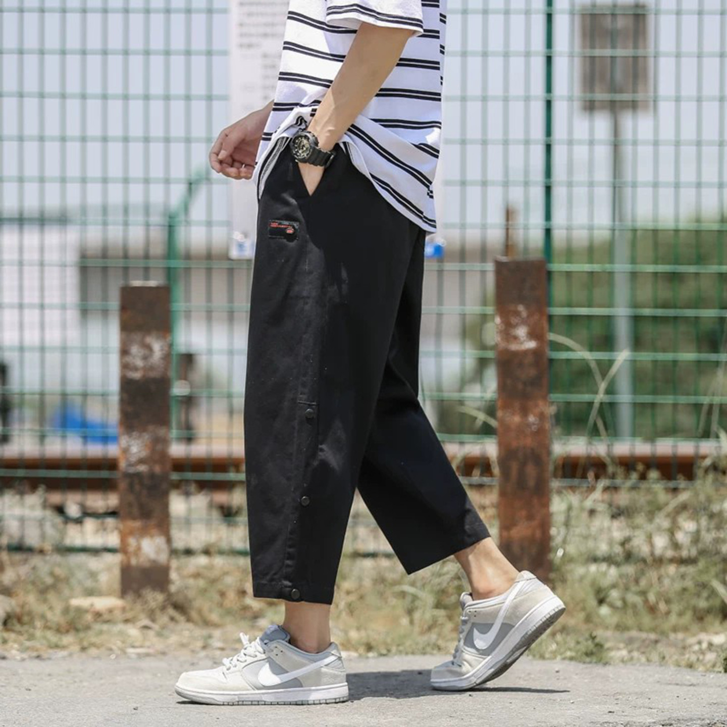 【新品】纯棉八分裤男夏季休闲裤图片