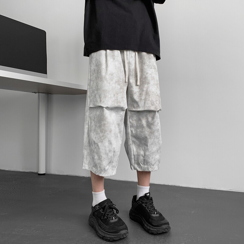 【新品】七分裤男夏季扎染休闲裤图片