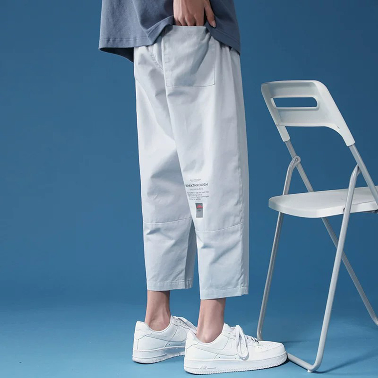 【新品】八分裤男夏季纯棉休闲裤图片