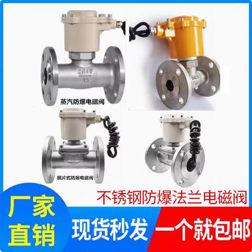304不锈钢防爆法兰电磁阀高温蒸汽防爆电磁阀ZCS/ZBSF活塞电磁阀
