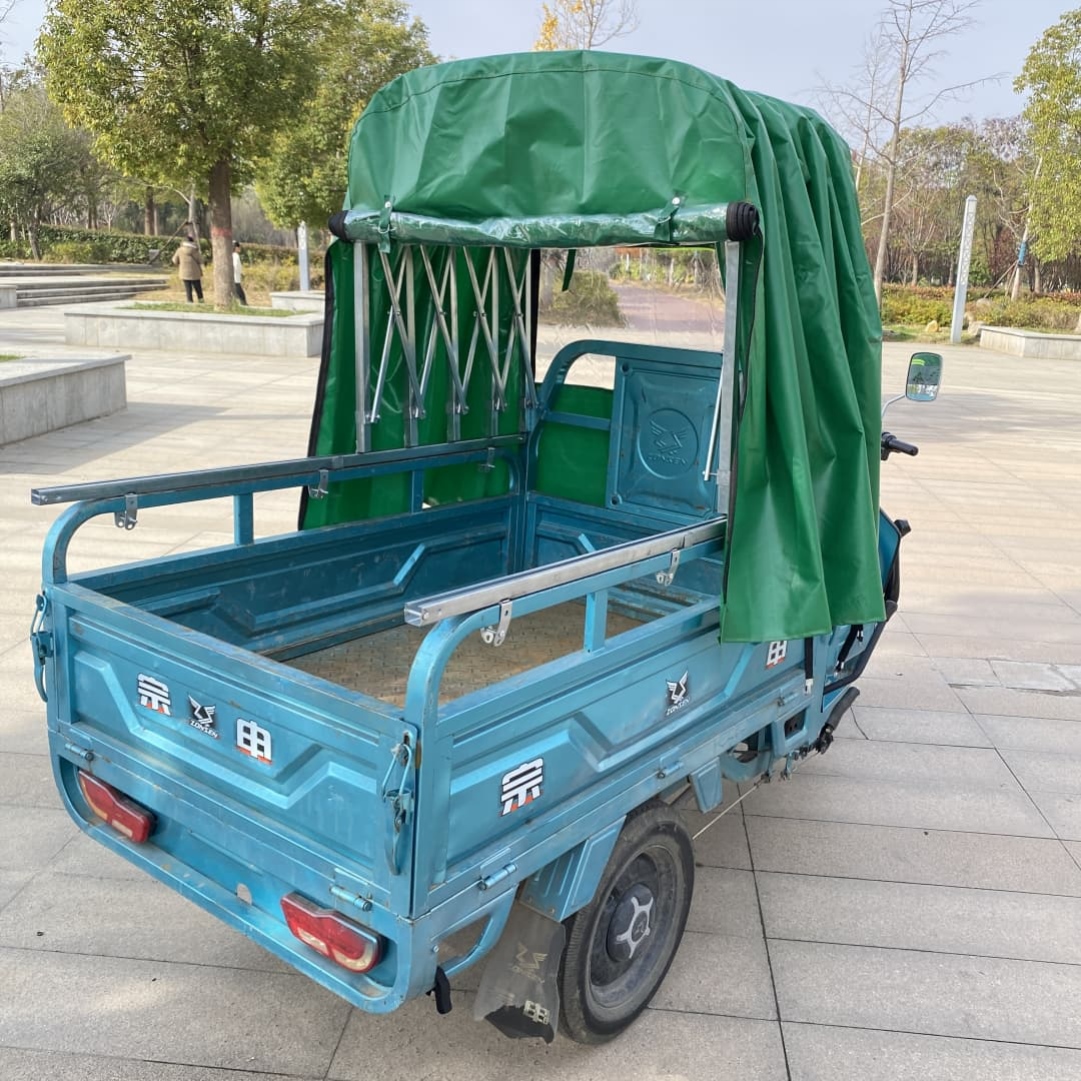 三轮车推拉雨棚篷布可伸缩雨篷遮阳防水篷防雨防晒篷后车厢油布棚