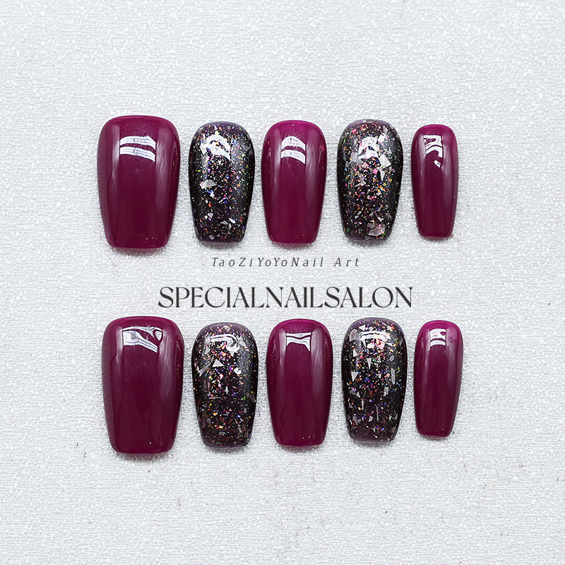 【皇庭夜宴】纯手工穿戴甲2025秋冬新款简约高级感轻奢美甲指甲片,彩妆/香水/美妆工具,穿戴甲/甲片,淘宝优惠券,粉丝福利购,淘宝优惠卷