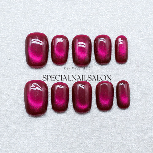 【树莓恋歌】纯手工穿戴甲2026新款裸色渐变爆闪猫眼高级感美甲片