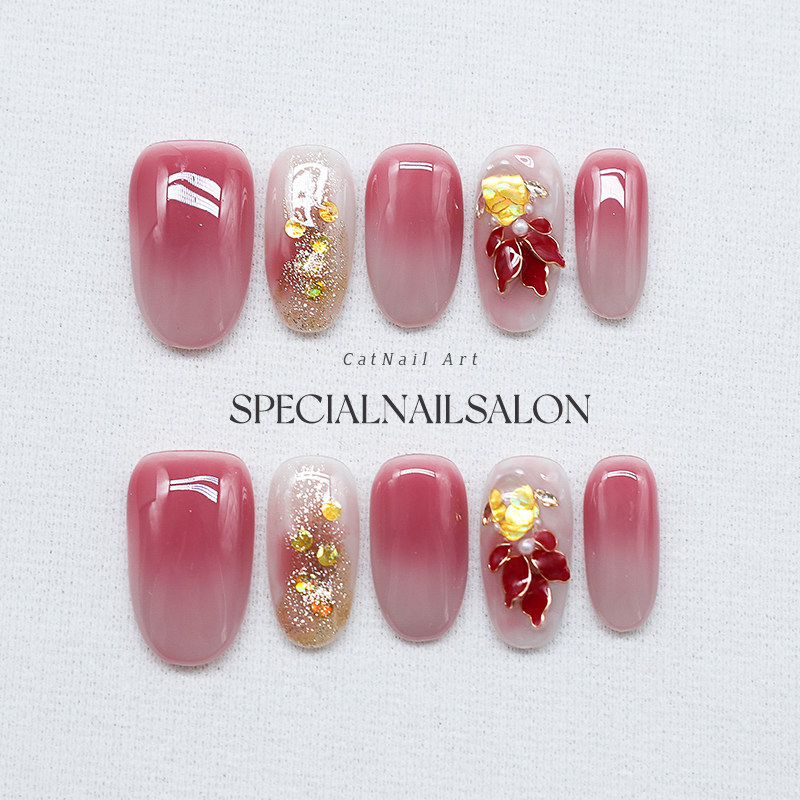 【金鲤报喜】纯手工穿戴甲立体浮雕锦鲤新年款高级感轻奢美甲贴片,彩妆/香水/美妆工具,穿戴甲/甲片,淘宝优惠券,粉丝福利购,淘宝优惠卷