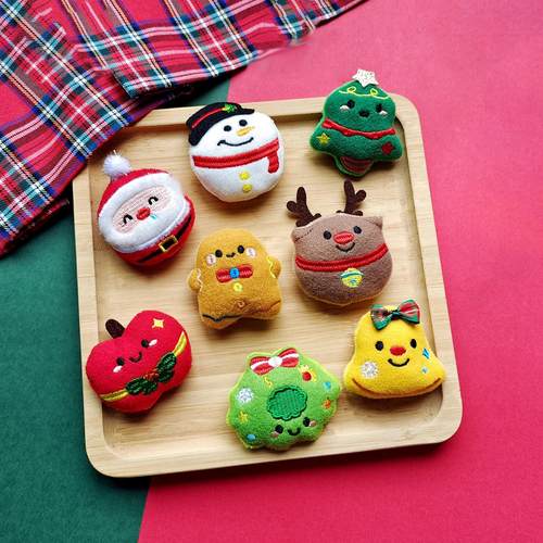 新款圣诞装饰品毛绒小玩偶配件