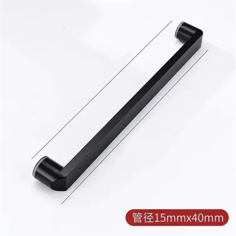 玻璃门拉手浴室淋浴房商铺大移门办公室推拉门把手304不锈钢黑色