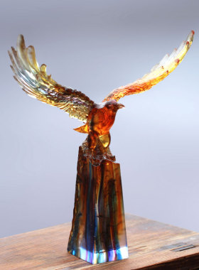 客厅琉璃雄鹰展翅大展宏图摆件
