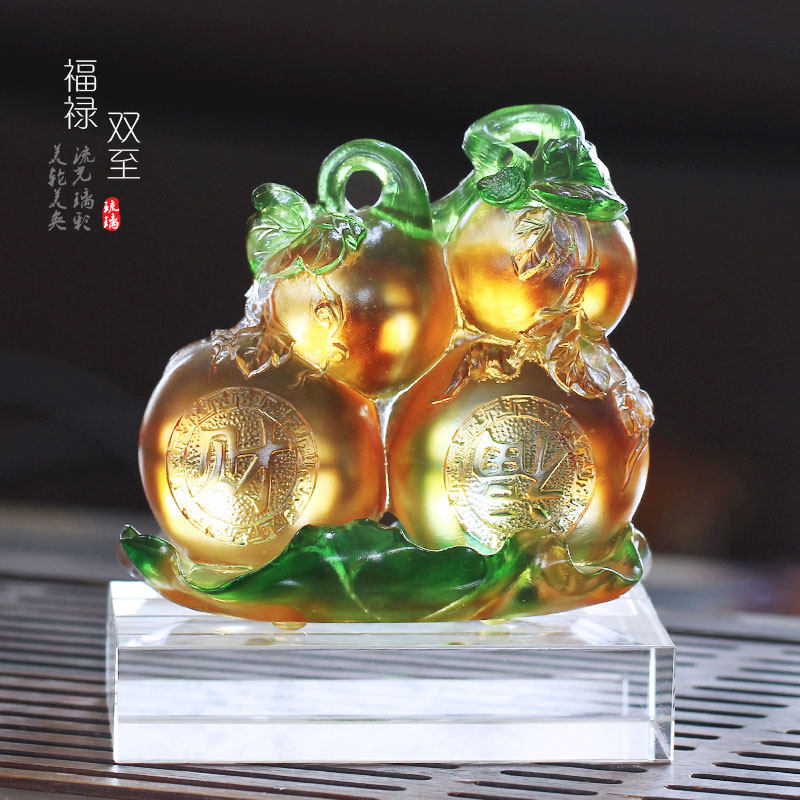 琉璃葫芦风水摆件福禄双至居家客厅摆放商务朋友商铺乔迁贺寿礼品