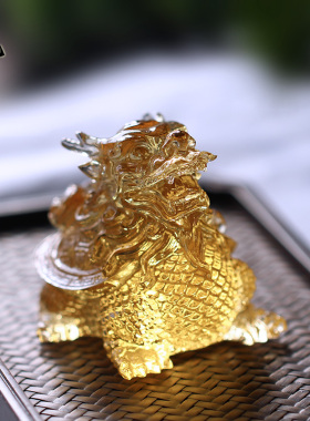 琉璃龙龟居家客厅办公前台桌面摆放装饰招财送礼风水摆件中式礼品