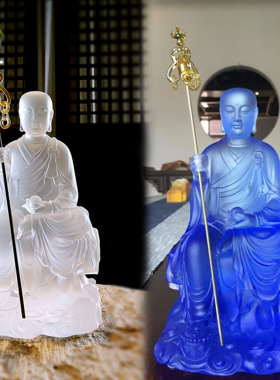 琉璃地藏王菩萨天蓝色中元节佛像