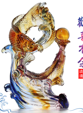 古法琉璃欢喜开业乔迁摆件送高档