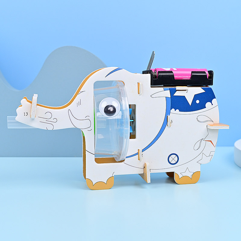 kt板大象吸尘器 学生手工diy科技小制作家庭益智作业劳作课材料包