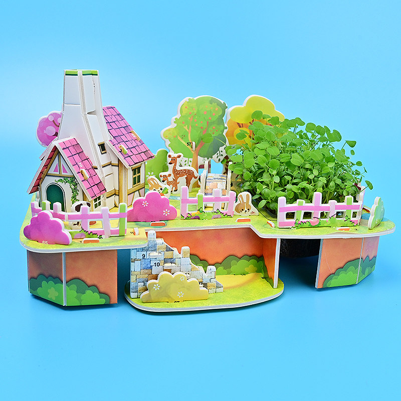 拼图种植 种子发芽幼儿科技小制作手工DIY材料小学植物培养新推荐