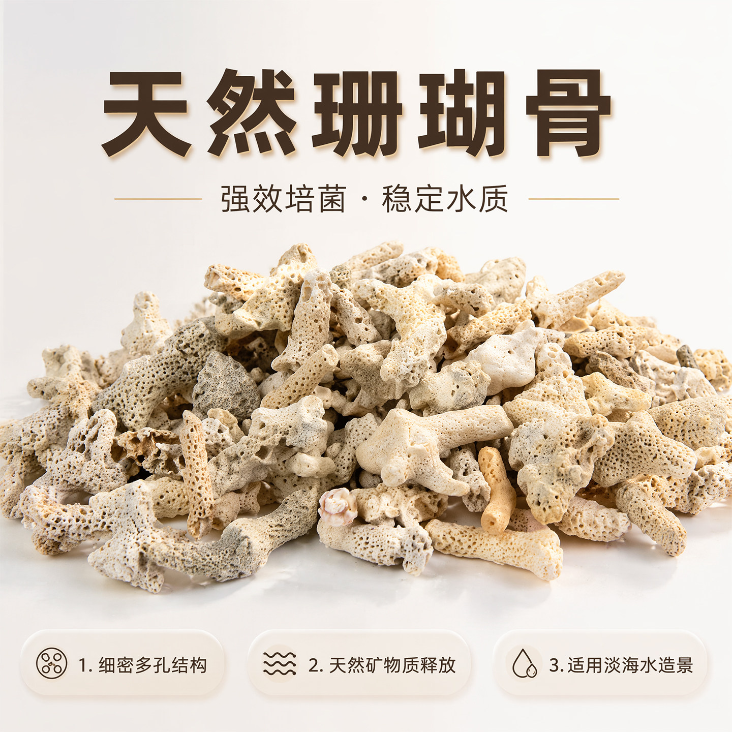 珊瑚骨养鱼造景过滤材料稳定PH值图片