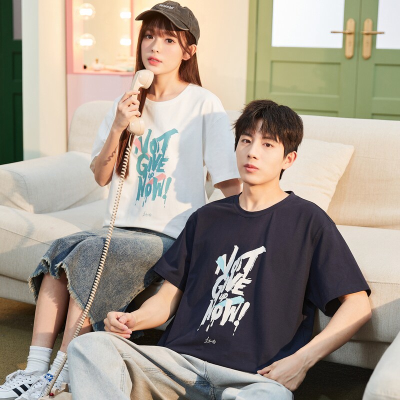 唐狮2024夏季短袖t恤男生新款情侣装白色内搭韩系休闲上衣女宽松