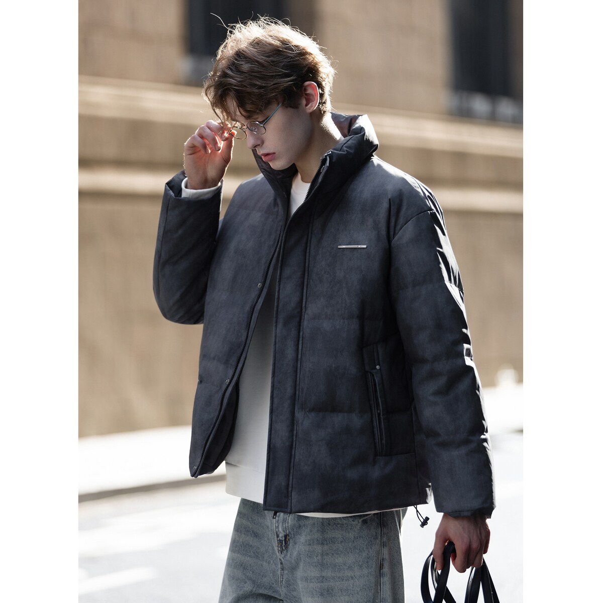 唐狮2025冬季短款羽绒服男士厚款立领小众设计感独特保暖鸭绒外套