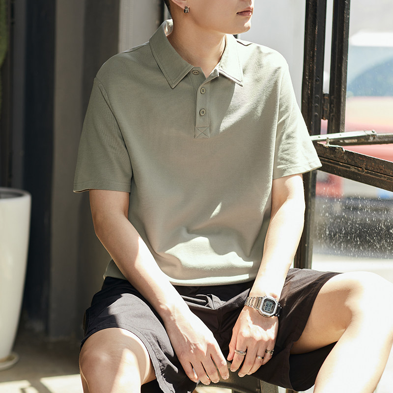 唐狮2026夏季新款polo衫男士短袖有翻领t恤纯白色宽松简约港风潮