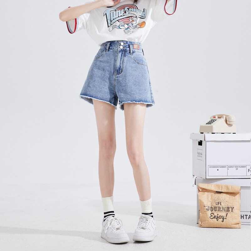 唐狮26春夏季新款牛仔短裤女高腰显瘦毛边时尚百搭潮酷个性DK